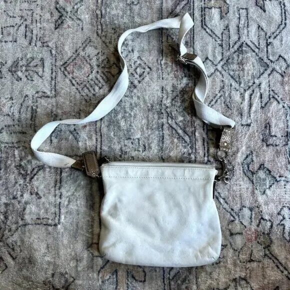 Coach Penelope White Leather & Brown Snakeskin Trim Crossbody Purse 8"x7" GUC - Picture 5 of 7
